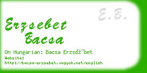 erzsebet bacsa business card